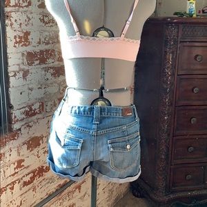 Throwback Fossil Cuffed Denim Shorts